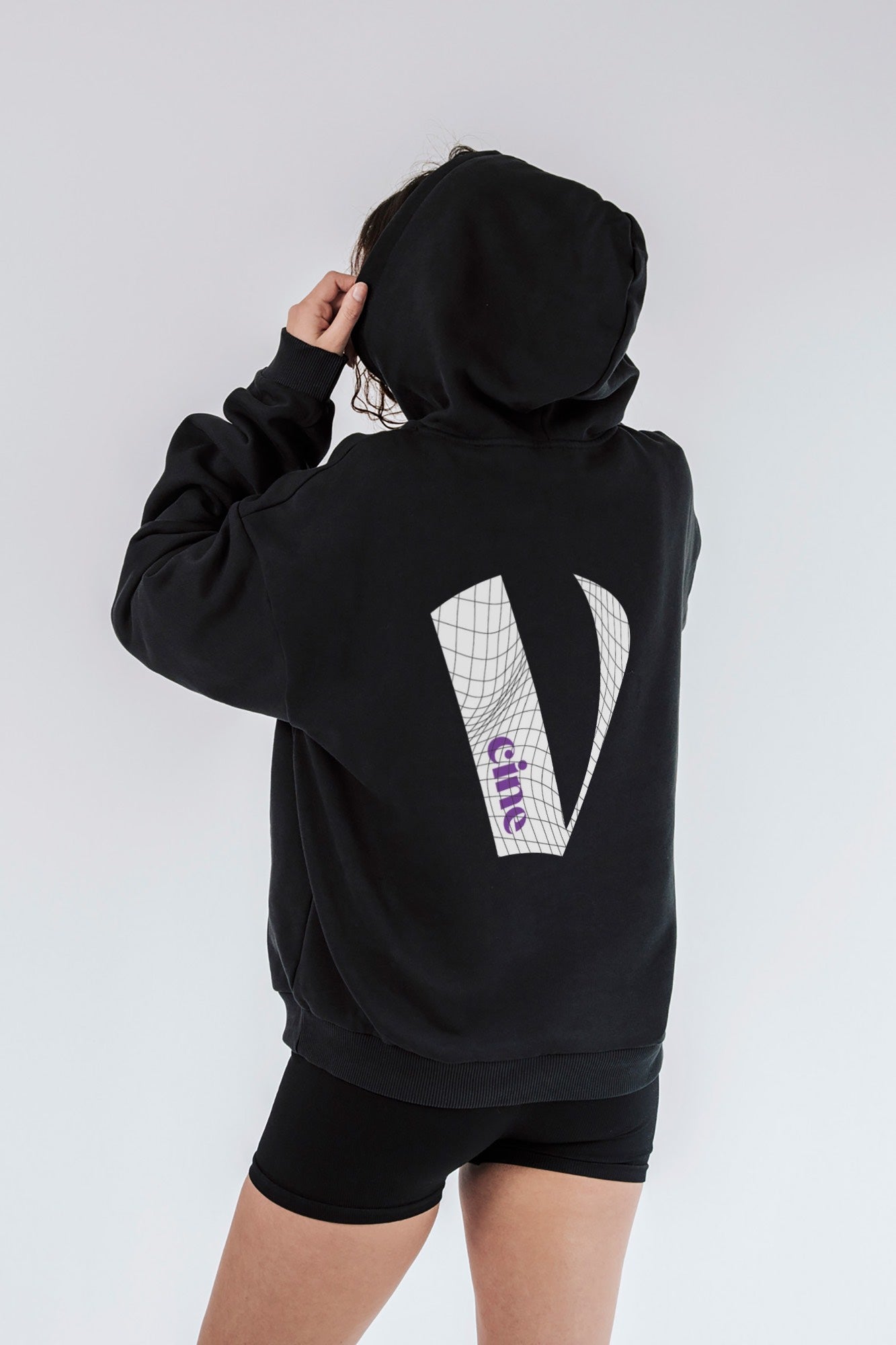 Vcine Media 2025 Organic Extra Heavy Oversized Hoodie with White Design (LYTD)