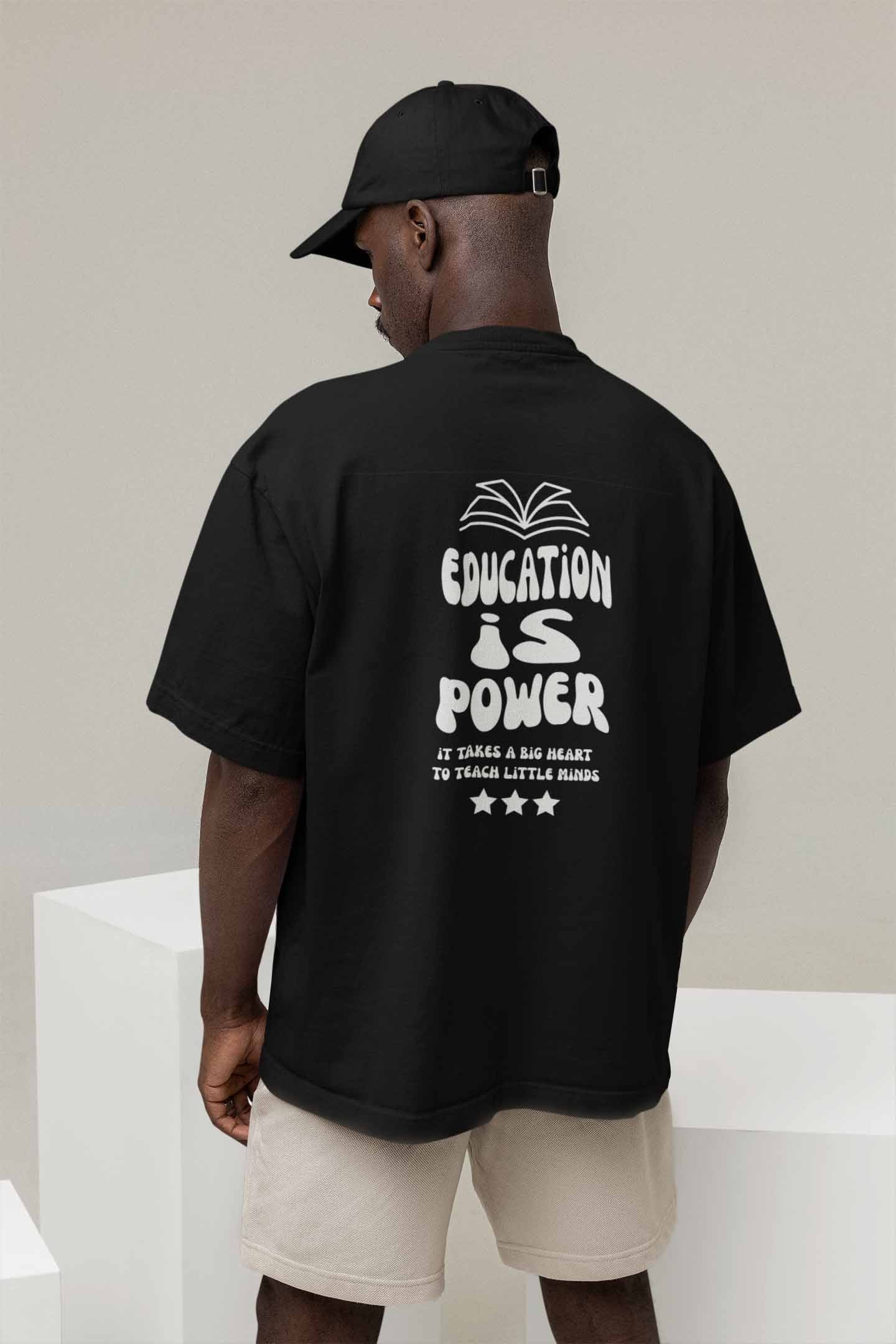 "Education is Powerer" Sachemii Organic Heavy Oversized T-Shirt (Portugal)