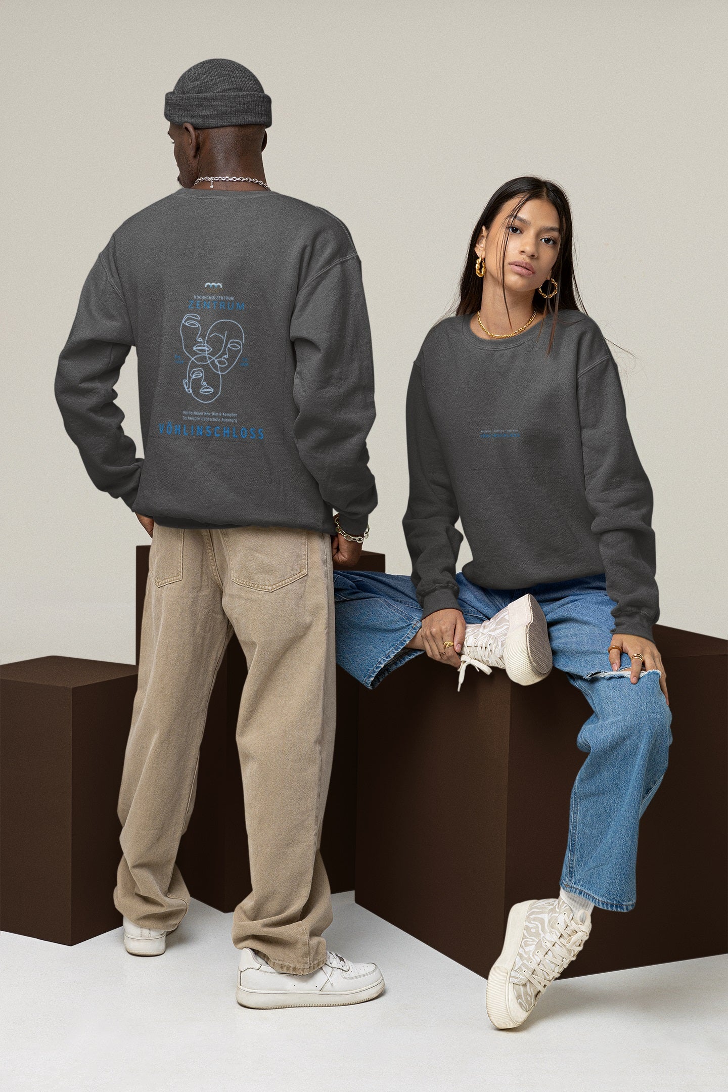 HSZ Vöhlinschloss 2025 Blue Print Organic Fair Regular Sweatshirt (B&C)