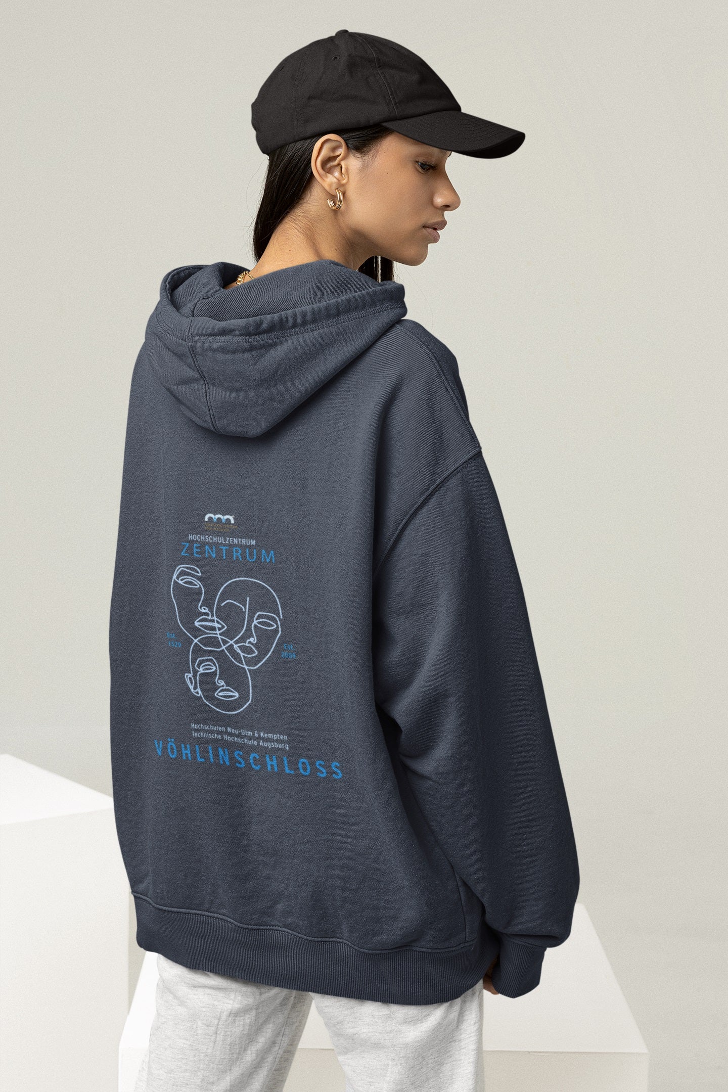 HSZ Vöhlinschloss 2025 Blue Print Organic Oversized Hoodie (Neutral)