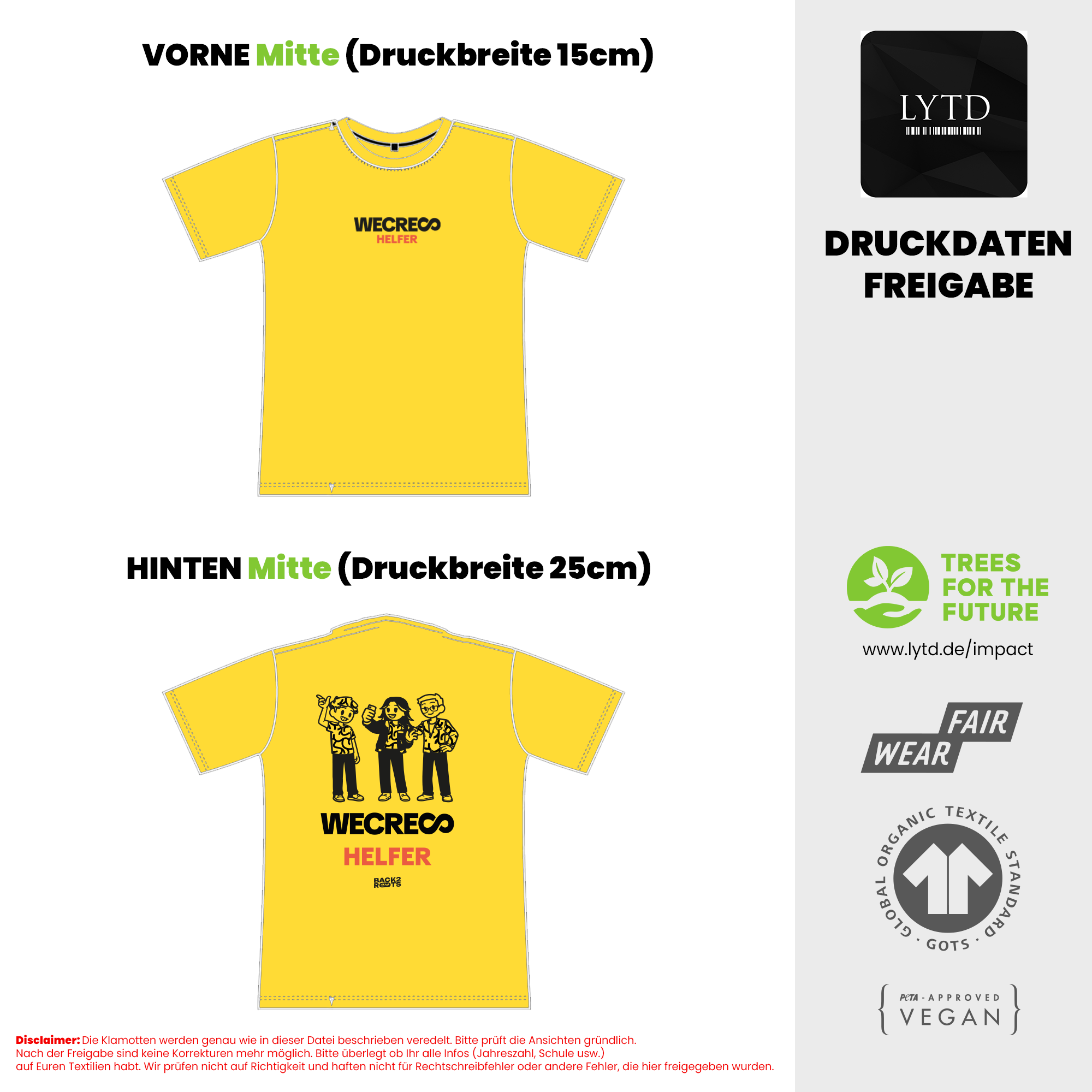 Back2Roots 26-003 (Crew) Men Organic Regular T-Shirt 190gsm